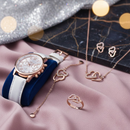 Conjunto Relógio Feminino Quartz e Jóia LUXO
