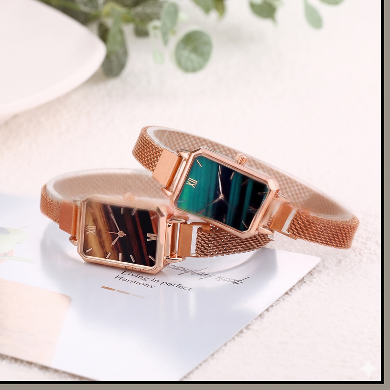 Relógio Feminino Square Mesh