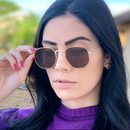 607 Óculos De Sol Hexagonais Feminina Vintage Masculino Moda quadrados