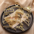 Kit 6 Peças Piranha Dourada e prata de metal vários modelos