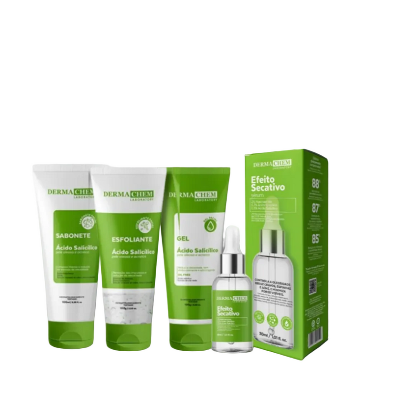 Kit Skincare Anti Oleosidade e Acne Salicílico + Sérum Secativo Dermachem