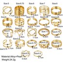 22pçs Conjunto De Anel De Prata Dourado Vintage Para Mulheres Conjunto De Anel De Dedo Joias Femininas Acessórios