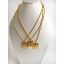 Colar Com Letra Inicial Nome Pingente Folheado Ouro 18k a-z Dourado Feminino Corrente Cordão Baiano