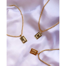 Colar Com Letra Inicial Nome Pingente Folheado Ouro 18k a-z Dourado Feminino Corrente Cordão Baiano