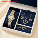 Kit Relógio com Jóias Feminino Luxo