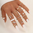 22pçs Conjunto De Anel De Prata Dourado Vintage Para Mulheres Conjunto De Anel De Dedo Joias Femininas Acessórios